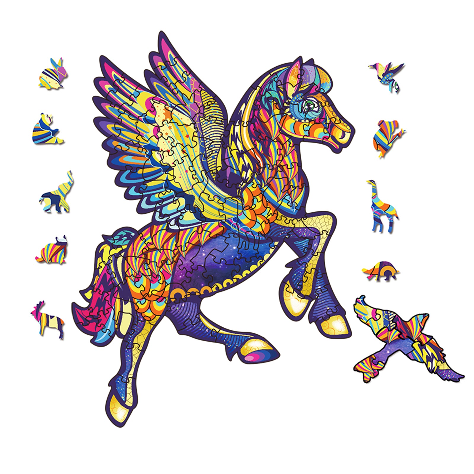 Multi-Size Pegasus Wooden Puzzle