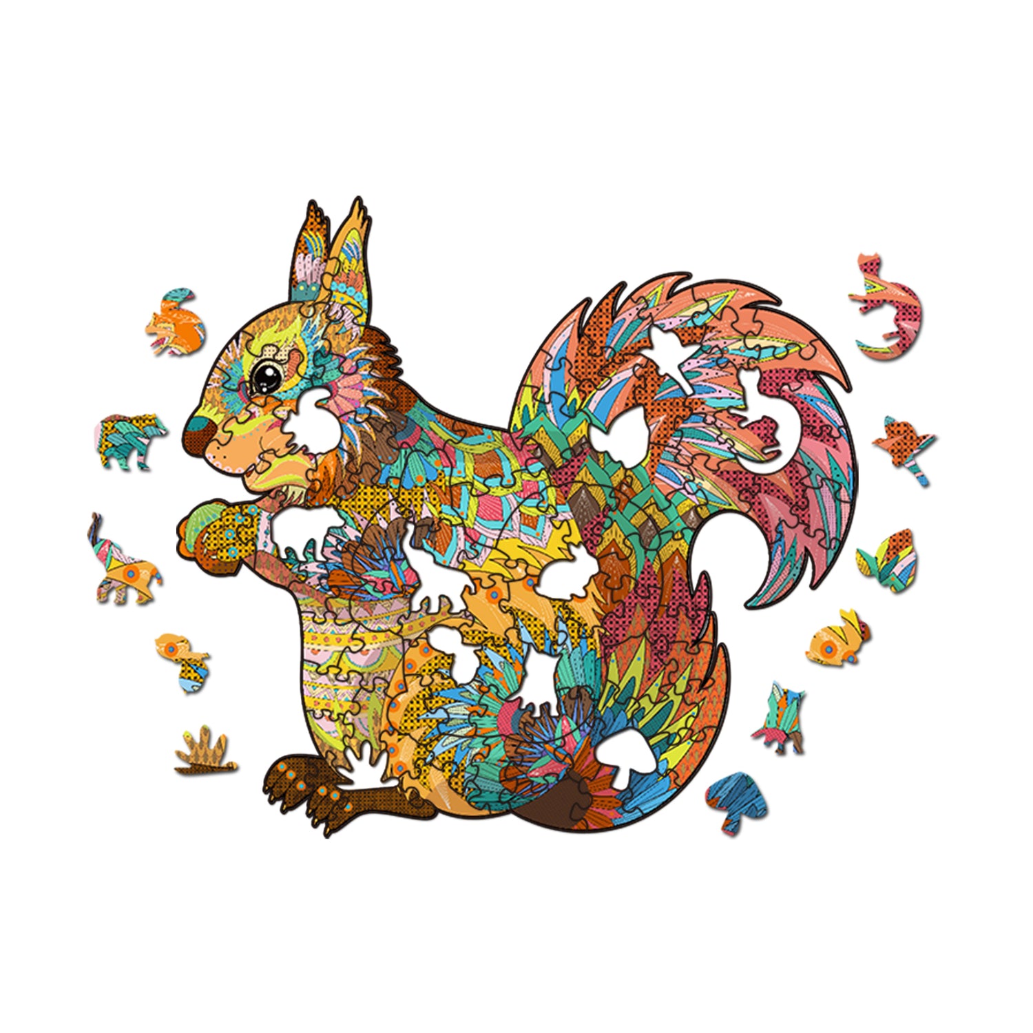 Multi-Size Squirrel Wooden Puzzle