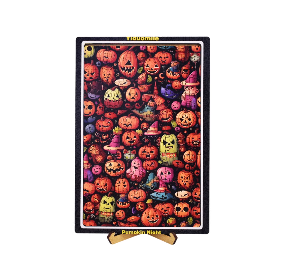 Halloween Wooden Puzzle Pumpkin Night