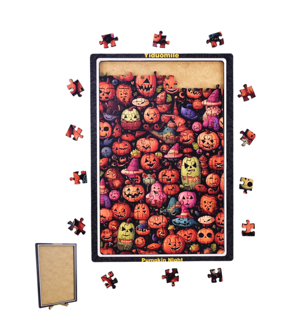 Halloween Wooden Puzzle Pumpkin Night