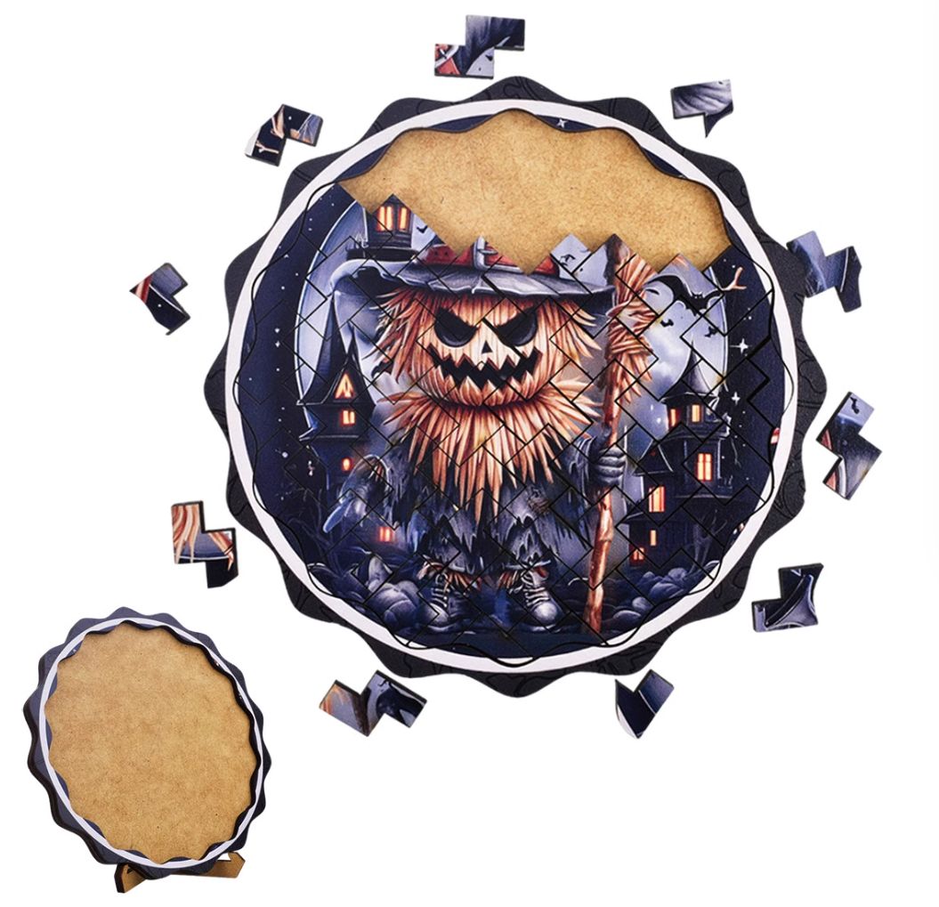 Halloween Wooden Scarecrow Puzzle Product Description