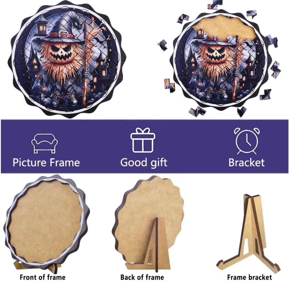 Halloween Wooden Scarecrow Puzzle Product Description