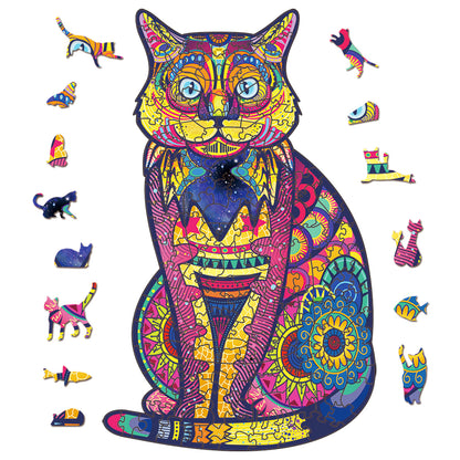 Colorful Cat Wooden Puzzle