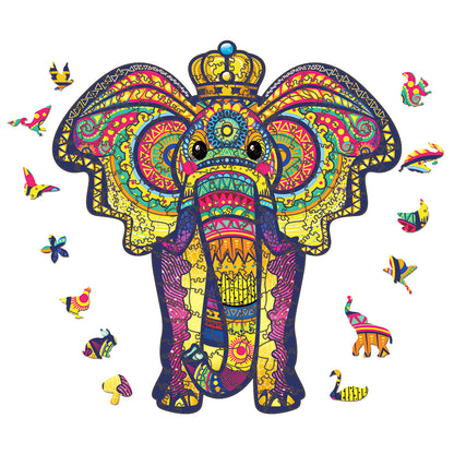 Multi-Size Crowned Elephant Wooden Puzzle