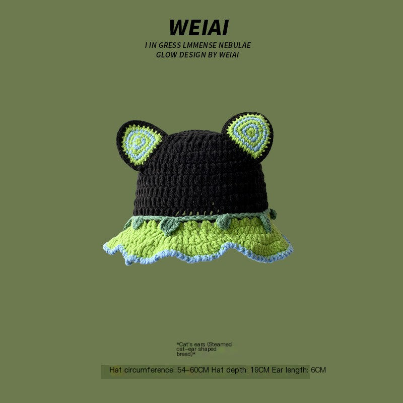 Cute Monster-Inspired Hand-Knitted Beanie - Essential for Autumn and Winter Warmth